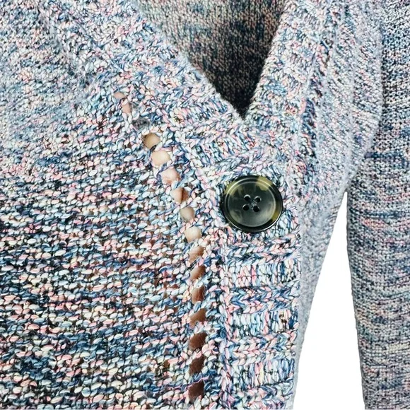 American Eagle Slouchy Marled Knit V Neck Button Up Grandpa Cardigan Sweater M - Picture 3 of 9